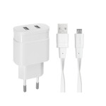 RIVACASE PS4123 WD1 wall charger white 3,4A/ 2USB, with Micro USB cable, 12/96